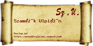 Szamák Ulpián névjegykártya